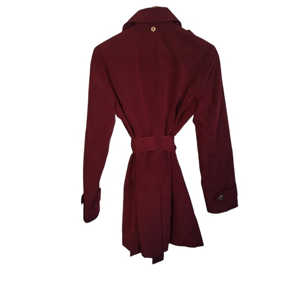 London Fog Burgandy Trench Coat Size Small - Picture 5 of 6